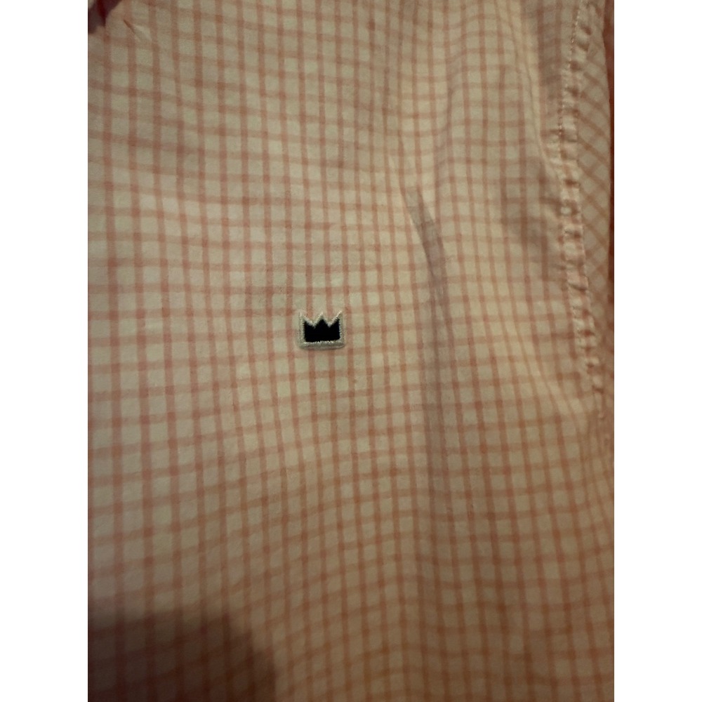 Crown & Ivy Boys Pink White Gingham Long Sleeve Button Down Shirt Size L Large - Picture 2 of 11